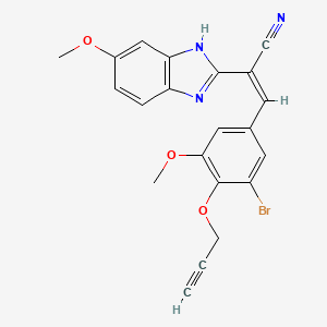 molecular formula C21H16BrN3O3 B5495154 3-[3-bromo-5-methoxy-4-(2-propyn-1-yloxy)phenyl]-2-(5-methoxy-1H-benzimidazol-2-yl)acrylonitrile 