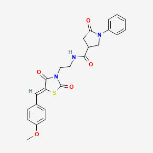 molecular formula C24H23N3O5S B5495158 N-{2-[5-(4-methoxybenzylidene)-2,4-dioxo-1,3-thiazolidin-3-yl]ethyl}-5-oxo-1-phenyl-3-pyrrolidinecarboxamide 