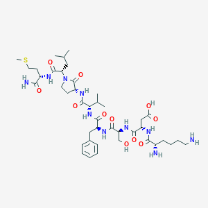 (3S)-4-[[(2S)-1-[[(2S)-1-[[(2S)-1-[[1-[(2S)-1-[[(2S)-1-amino-4-methylsulfanyl-1-oxobutan-2-yl]amino]-4-methyl-1-oxopentan-2-yl]-2-oxopyrrolidin-3-yl]amino]-3-methyl-1-oxobutan-2-yl]amino]-1-oxo-3-phenylpropan-2-yl]amino]-3-hydroxy-1-oxopropan-2-yl]amino]-3-[[(2S)-2,6-diaminohexanoyl]amino]-4-oxobutanoic acid