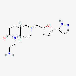 molecular formula C18H25N5O2 B5495183 rel-(4aS,8aR)-1-(2-aminoethyl)-6-{[5-(1H-pyrazol-3-yl)-2-furyl]methyl}octahydro-1,6-naphthyridin-2(1H)-one dihydrochloride 