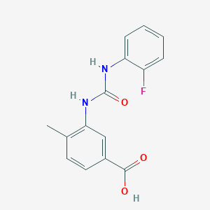 molecular formula C15H13FN2O3 B5495184 3-({[(2-fluorophenyl)amino]carbonyl}amino)-4-methylbenzoic acid 