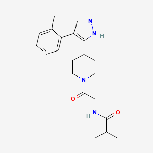 2-methyl-N-(2-{4-[4-(2-methylphenyl)-1H-pyrazol-5-yl]piperidin-1-yl}-2-oxoethyl)propanamide