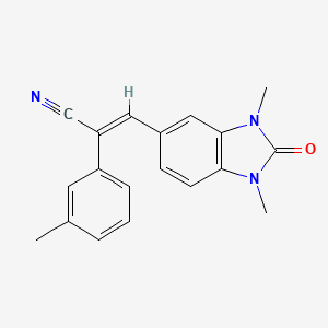 molecular formula C19H17N3O B5495214 3-(1,3-dimethyl-2-oxo-2,3-dihydro-1H-benzimidazol-5-yl)-2-(3-methylphenyl)acrylonitrile 