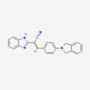 molecular formula C24H18N4 B5495222 2-(1H-benzimidazol-2-yl)-3-[4-(1,3-dihydro-2H-isoindol-2-yl)phenyl]acrylonitrile 