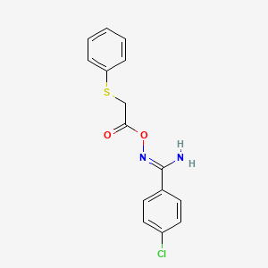 molecular formula C15H13ClN2O2S B5495235 4-chloro-N'-{[(phenylthio)acetyl]oxy}benzenecarboximidamide 