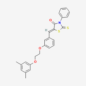 molecular formula C26H23NO3S2 B5495245 5-{3-[2-(3,5-dimethylphenoxy)ethoxy]benzylidene}-3-phenyl-2-thioxo-1,3-thiazolidin-4-one 