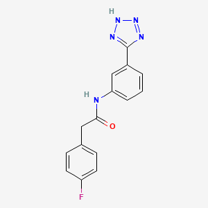 molecular formula C15H12FN5O B5495249 2-(4-fluorophenyl)-N-[3-(1H-tetrazol-5-yl)phenyl]acetamide 