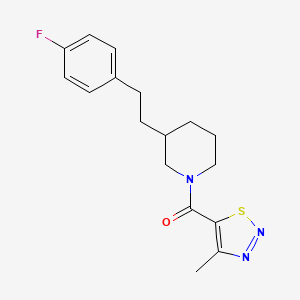 molecular formula C17H20FN3OS B5495256 3-[2-(4-fluorophenyl)ethyl]-1-[(4-methyl-1,2,3-thiadiazol-5-yl)carbonyl]piperidine 