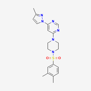 molecular formula C20H24N6O2S B5495319 4-{4-[(3,4-dimethylphenyl)sulfonyl]-1-piperazinyl}-6-(3-methyl-1H-pyrazol-1-yl)pyrimidine 