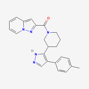 molecular formula C23H23N5O B5495327 2-({3-[4-(4-methylphenyl)-1H-pyrazol-5-yl]piperidin-1-yl}carbonyl)pyrazolo[1,5-a]pyridine 