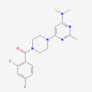 molecular formula C18H21F2N5O B5495351 6-[4-(2,4-difluorobenzoyl)-1-piperazinyl]-N,N,2-trimethyl-4-pyrimidinamine 