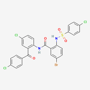 molecular formula C26H16BrCl3N2O4S B5495359 5-bromo-N-[4-chloro-2-(4-chlorobenzoyl)phenyl]-2-{[(4-chlorophenyl)sulfonyl]amino}benzamide CAS No. 413572-53-9