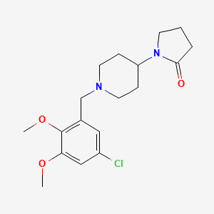 molecular formula C18H25ClN2O3 B5495369 1-[1-(5-chloro-2,3-dimethoxybenzyl)piperidin-4-yl]pyrrolidin-2-one 