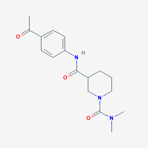 molecular formula C17H23N3O3 B5495381 N~3~-(4-acetylphenyl)-N~1~,N~1~-dimethyl-1,3-piperidinedicarboxamide 