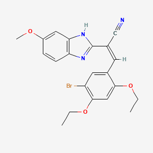 molecular formula C21H20BrN3O3 B5495385 3-(5-bromo-2,4-diethoxyphenyl)-2-(5-methoxy-1H-benzimidazol-2-yl)acrylonitrile 