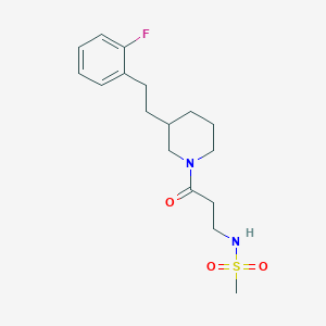 molecular formula C17H25FN2O3S B5495393 N-(3-{3-[2-(2-fluorophenyl)ethyl]-1-piperidinyl}-3-oxopropyl)methanesulfonamide 