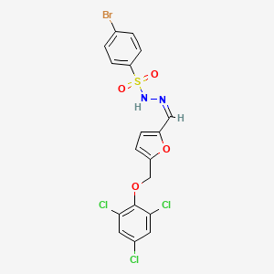 molecular formula C18H12BrCl3N2O4S B5495420 4-bromo-N'-({5-[(2,4,6-trichlorophenoxy)methyl]-2-furyl}methylene)benzenesulfonohydrazide 