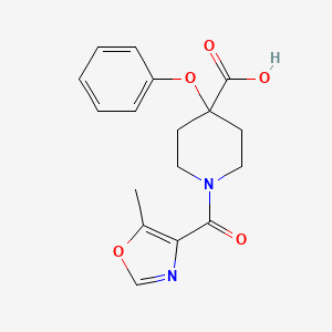 molecular formula C17H18N2O5 B5495427 1-[(5-methyl-1,3-oxazol-4-yl)carbonyl]-4-phenoxypiperidine-4-carboxylic acid 