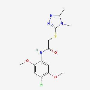 molecular formula C14H17ClN4O3S B5495431 N-(4-chloro-2,5-dimethoxyphenyl)-2-[(4,5-dimethyl-4H-1,2,4-triazol-3-yl)thio]acetamide 