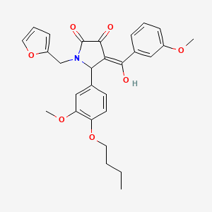 molecular formula C28H29NO7 B5495438 5-(4-butoxy-3-methoxyphenyl)-1-(2-furylmethyl)-3-hydroxy-4-(3-methoxybenzoyl)-1,5-dihydro-2H-pyrrol-2-one 