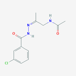 molecular formula C12H14ClN3O2 B5495442 N-{2-[2-(3-chlorobenzoyl)hydrazono]propyl}acetamide 