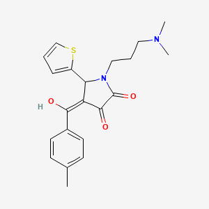 molecular formula C21H24N2O3S B5495450 1-[3-(dimethylamino)propyl]-3-hydroxy-4-(4-methylbenzoyl)-5-(2-thienyl)-1,5-dihydro-2H-pyrrol-2-one 