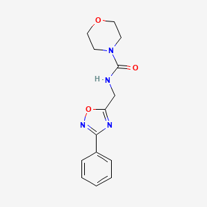 molecular formula C14H16N4O3 B5495454 N-[(3-phenyl-1,2,4-oxadiazol-5-yl)methyl]morpholine-4-carboxamide 