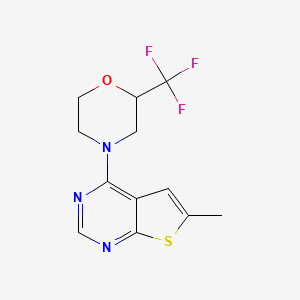 molecular formula C12H12F3N3OS B5495474 6-methyl-4-[2-(trifluoromethyl)morpholin-4-yl]thieno[2,3-d]pyrimidine 