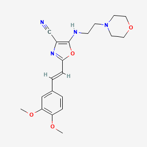 2-[2-(3,4-dimethoxyphenyl)vinyl]-5-{[2-(4-morpholinyl)ethyl]amino}-1,3-oxazole-4-carbonitrile