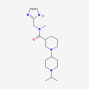 molecular formula C19H33N5O B5495519 N-(1H-imidazol-2-ylmethyl)-1'-isopropyl-N-methyl-1,4'-bipiperidine-3-carboxamide 