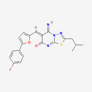 molecular formula C20H17FN4O2S B5495530 6-{[5-(4-fluorophenyl)-2-furyl]methylene}-5-imino-2-isobutyl-5,6-dihydro-7H-[1,3,4]thiadiazolo[3,2-a]pyrimidin-7-one 