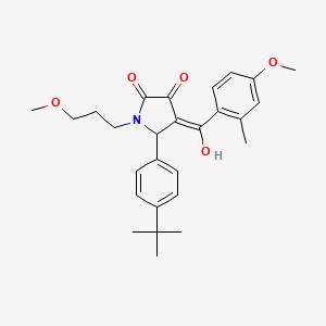 molecular formula C27H33NO5 B5495534 5-(4-tert-butylphenyl)-3-hydroxy-4-(4-methoxy-2-methylbenzoyl)-1-(3-methoxypropyl)-1,5-dihydro-2H-pyrrol-2-one 