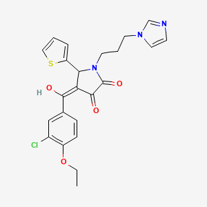 molecular formula C23H22ClN3O4S B5495543 4-(3-chloro-4-ethoxybenzoyl)-3-hydroxy-1-[3-(1H-imidazol-1-yl)propyl]-5-(2-thienyl)-1,5-dihydro-2H-pyrrol-2-one 