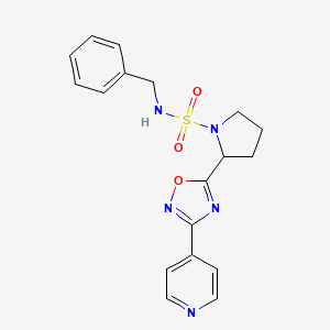 molecular formula C18H19N5O3S B5495551 N-benzyl-2-(3-pyridin-4-yl-1,2,4-oxadiazol-5-yl)pyrrolidine-1-sulfonamide 