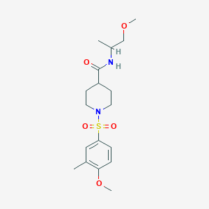 molecular formula C18H28N2O5S B5495566 N-(2-methoxy-1-methylethyl)-1-[(4-methoxy-3-methylphenyl)sulfonyl]piperidine-4-carboxamide 