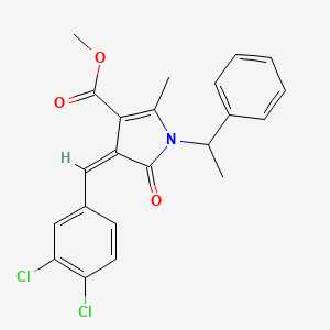 molecular formula C22H19Cl2NO3 B5495574 methyl 4-(3,4-dichlorobenzylidene)-2-methyl-5-oxo-1-(1-phenylethyl)-4,5-dihydro-1H-pyrrole-3-carboxylate 