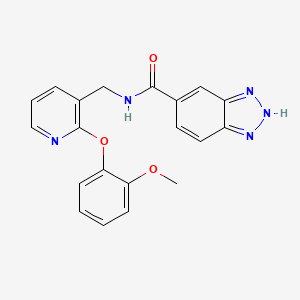 molecular formula C20H17N5O3 B5495578 N-{[2-(2-methoxyphenoxy)pyridin-3-yl]methyl}-1H-1,2,3-benzotriazole-5-carboxamide 