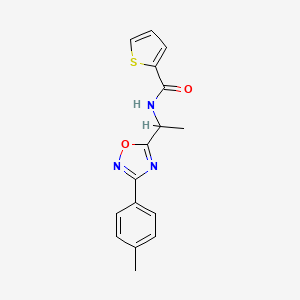molecular formula C16H15N3O2S B5495585 N-{1-[3-(4-methylphenyl)-1,2,4-oxadiazol-5-yl]ethyl}-2-thiophenecarboxamide 