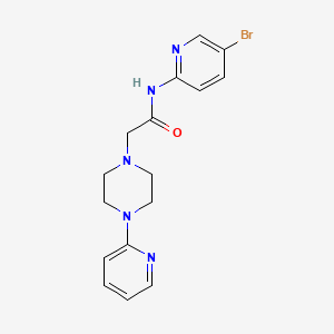 molecular formula C16H18BrN5O B5495593 N-(5-bromo-2-pyridinyl)-2-[4-(2-pyridinyl)-1-piperazinyl]acetamide 