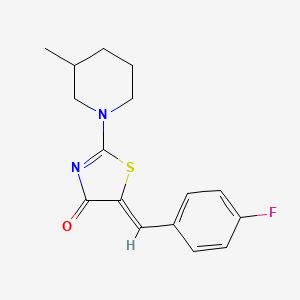 molecular formula C16H17FN2OS B5495599 5-(4-fluorobenzylidene)-2-(3-methyl-1-piperidinyl)-1,3-thiazol-4(5H)-one 