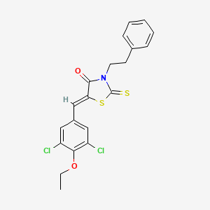 molecular formula C20H17Cl2NO2S2 B5495603 5-(3,5-dichloro-4-ethoxybenzylidene)-3-(2-phenylethyl)-2-thioxo-1,3-thiazolidin-4-one 