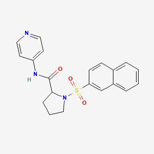 molecular formula C20H19N3O3S B5495609 1-(2-naphthylsulfonyl)-N-4-pyridinylprolinamide 