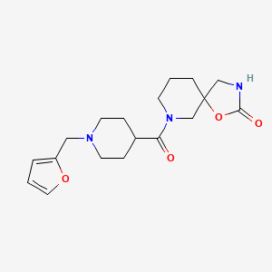 molecular formula C18H25N3O4 B5495612 7-{[1-(2-furylmethyl)-4-piperidinyl]carbonyl}-1-oxa-3,7-diazaspiro[4.5]decan-2-one 
