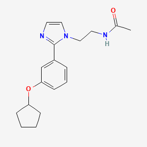 molecular formula C18H23N3O2 B5495617 N-(2-{2-[3-(cyclopentyloxy)phenyl]-1H-imidazol-1-yl}ethyl)acetamide 