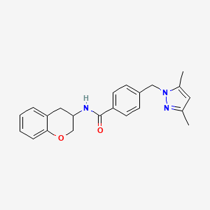 molecular formula C22H23N3O2 B5495676 N-(3,4-dihydro-2H-chromen-3-yl)-4-[(3,5-dimethyl-1H-pyrazol-1-yl)methyl]benzamide 