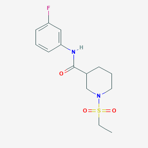 molecular formula C14H19FN2O3S B5495686 1-(ethylsulfonyl)-N-(3-fluorophenyl)-3-piperidinecarboxamide 