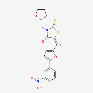 molecular formula C19H16N2O5S2 B5495688 5-{[5-(3-nitrophenyl)-2-furyl]methylene}-3-(tetrahydro-2-furanylmethyl)-2-thioxo-1,3-thiazolidin-4-one 