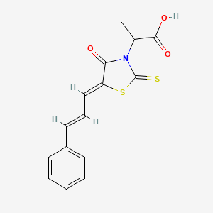 2-[4-oxo-5-(3-phenyl-2-propen-1-ylidene)-2-thioxo-1,3-thiazolidin-3-yl]propanoic acid