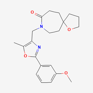 molecular formula C21H26N2O4 B5495730 8-{[2-(3-methoxyphenyl)-5-methyl-1,3-oxazol-4-yl]methyl}-1-oxa-8-azaspiro[4.6]undecan-9-one 