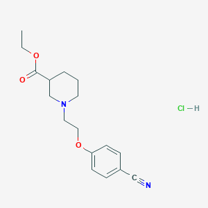 molecular formula C17H23ClN2O3 B5495736 ethyl 1-[2-(4-cyanophenoxy)ethyl]-3-piperidinecarboxylate hydrochloride 